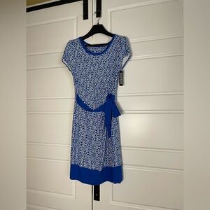 ⭐ NY&C Blue & White Chain Print Mini Dress